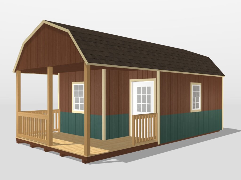 L-Corner Porch Lofted Cabin
